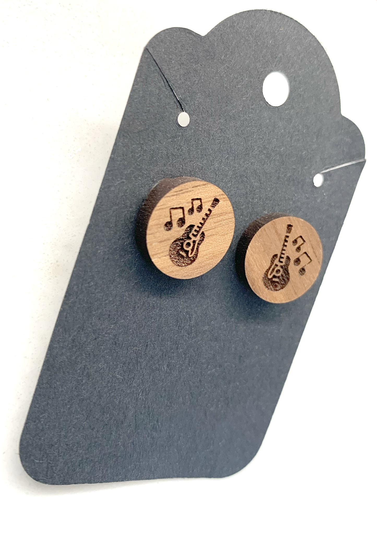 Sterling Silver/ Walnut guitar Studs