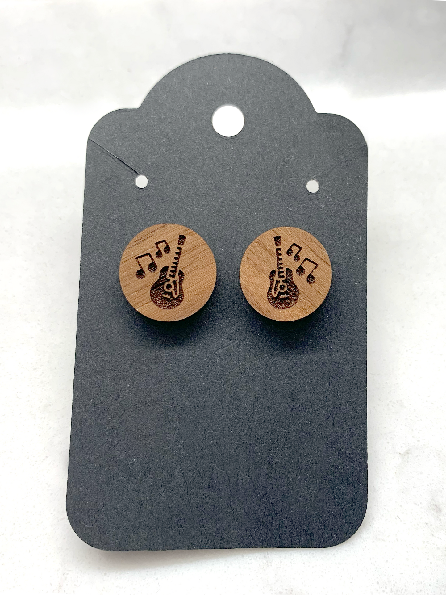 Sterling Silver/ Walnut guitar Studs