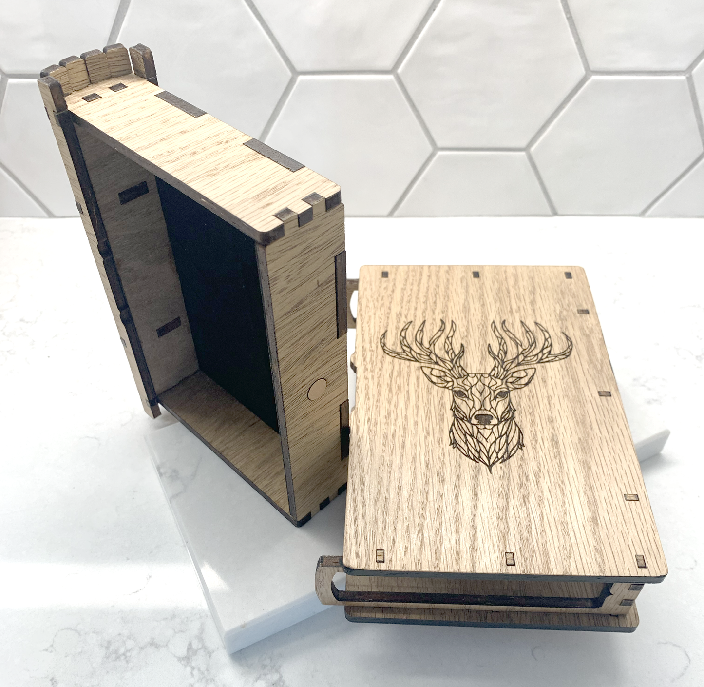 Wood Keepsake Slider Book Box