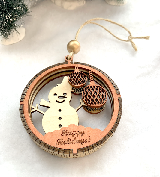 3 layer Wood Ornament/Snowman insert